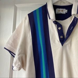 Snake Eyes Blue and Teal Stripe Polo